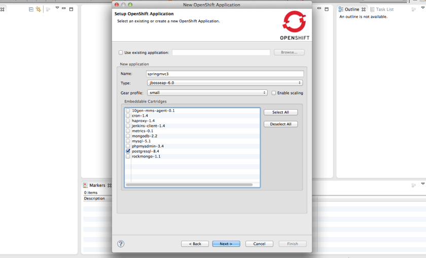 Application Creation Page