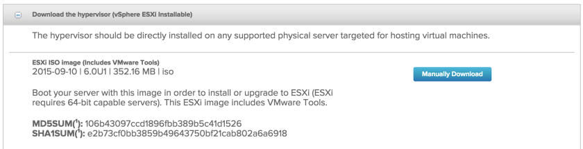 Download vSphere ESXi installable
